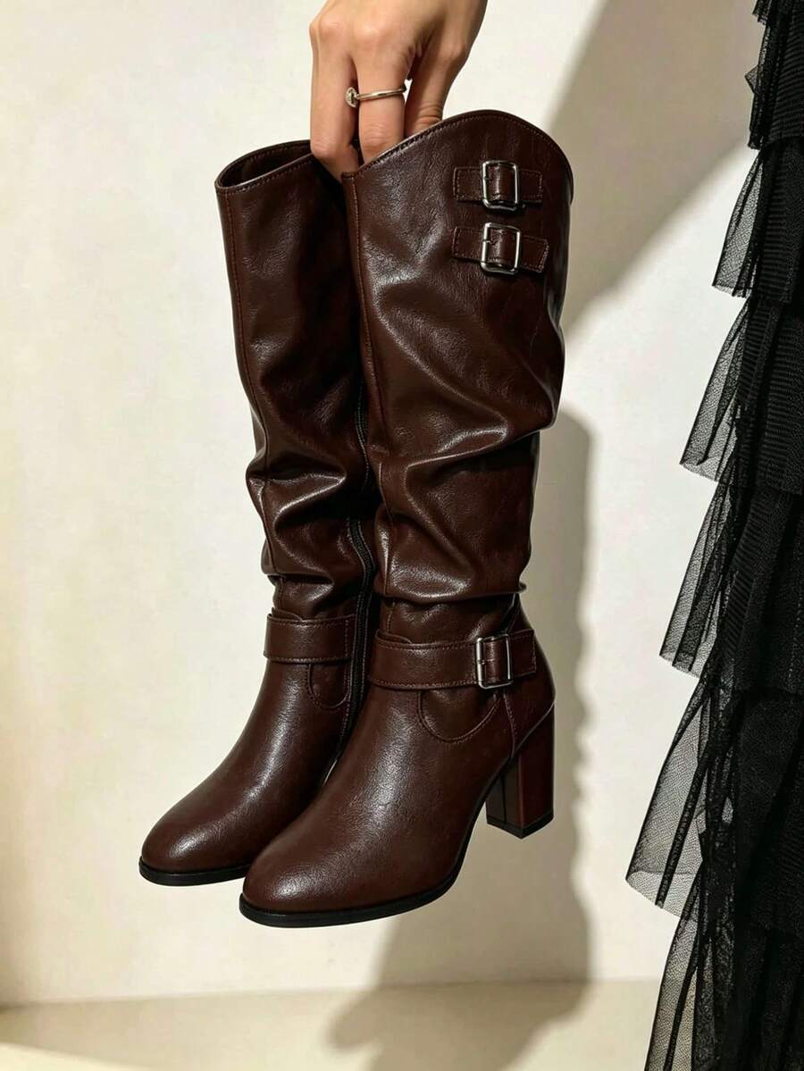 Western Fringe Knee High Boots