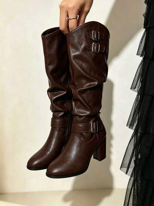 Western Fringe Knee High Boots