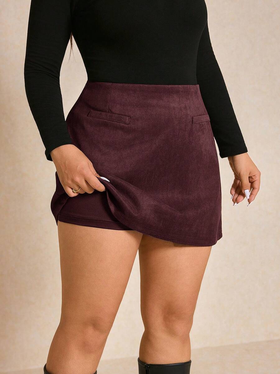 Plus Size Plaid Skort