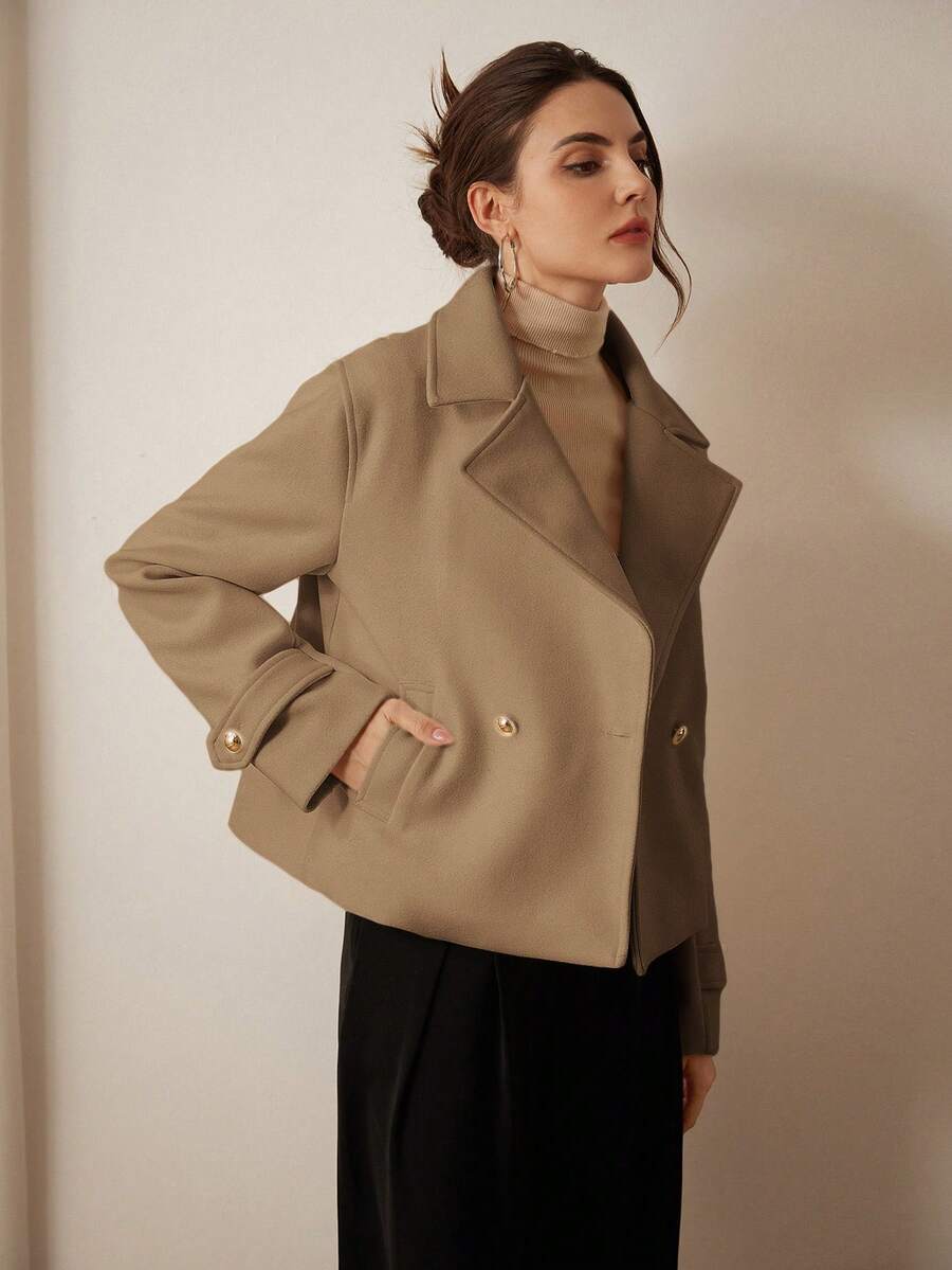 Double Breasted Cropped Jacket