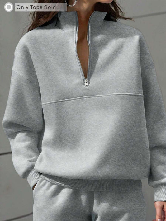 Half Zip Stand Collar Sweatshirt