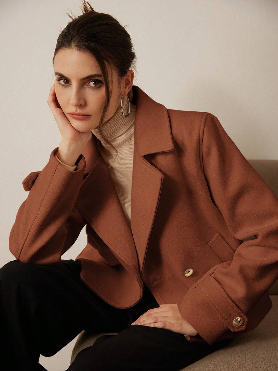 Double Breasted Cropped Jacket