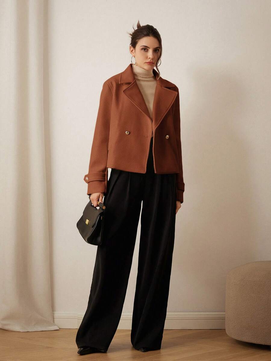 Double Breasted Cropped Jacket