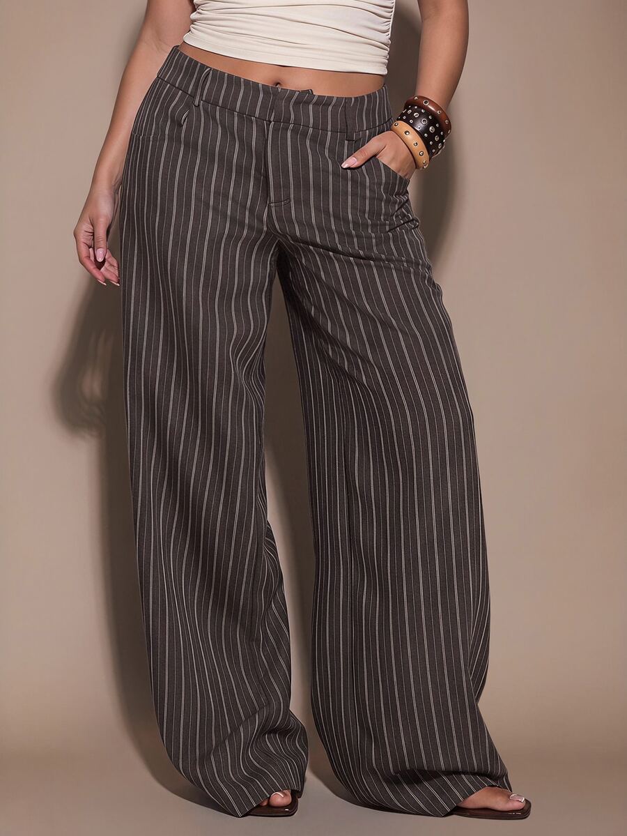 Plus Size Asymmetric Tailored Trousers