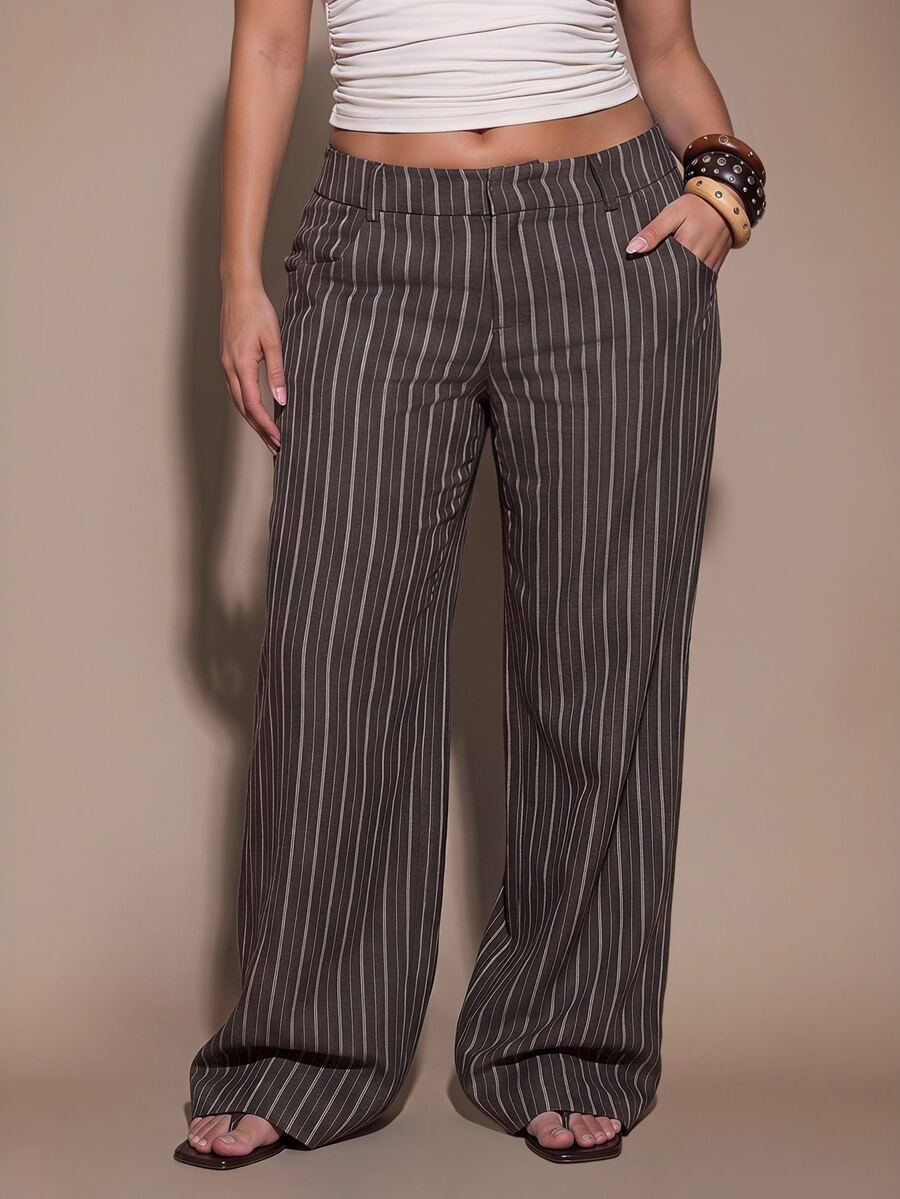Plus Size Asymmetric Tailored Trousers