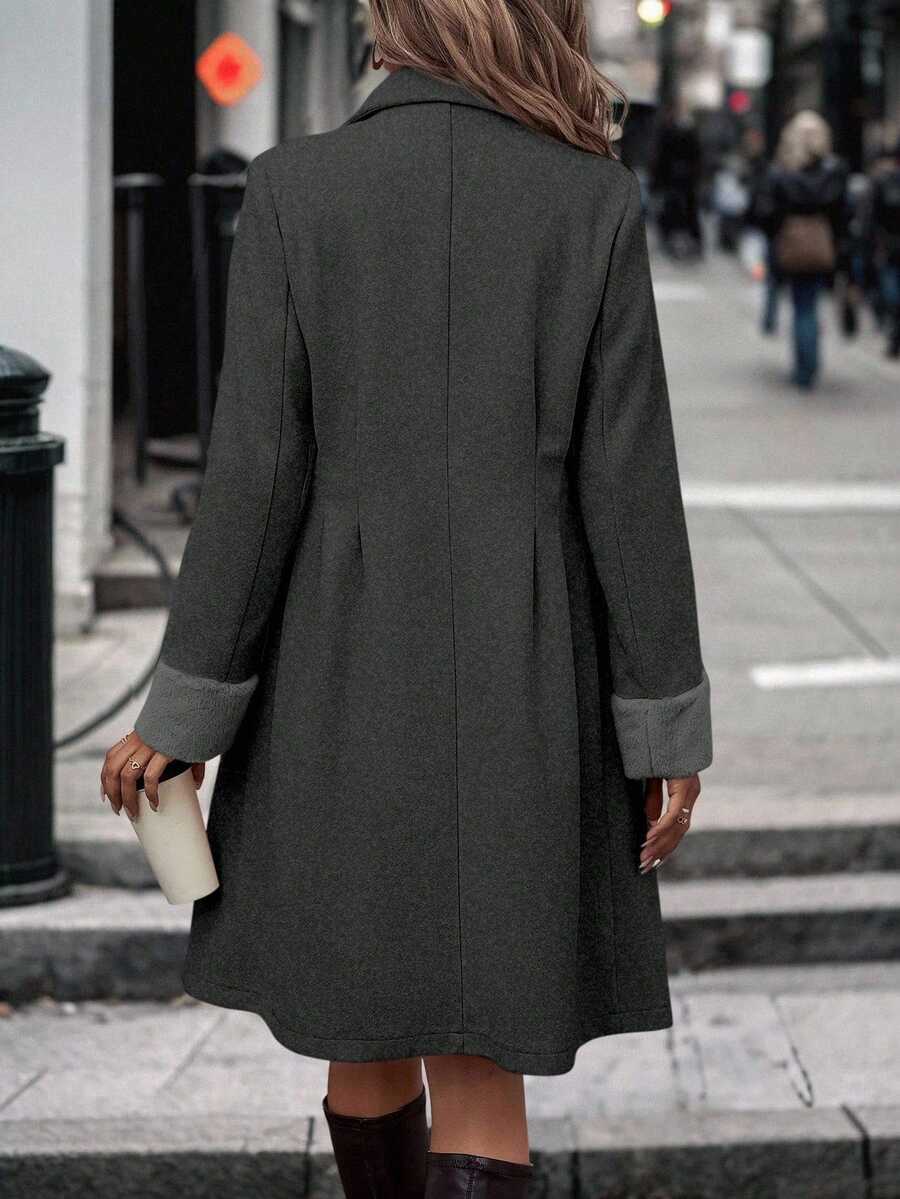 Lapel Double Breasted Overcoat