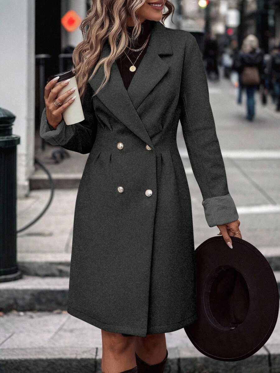 Lapel Double Breasted Overcoat