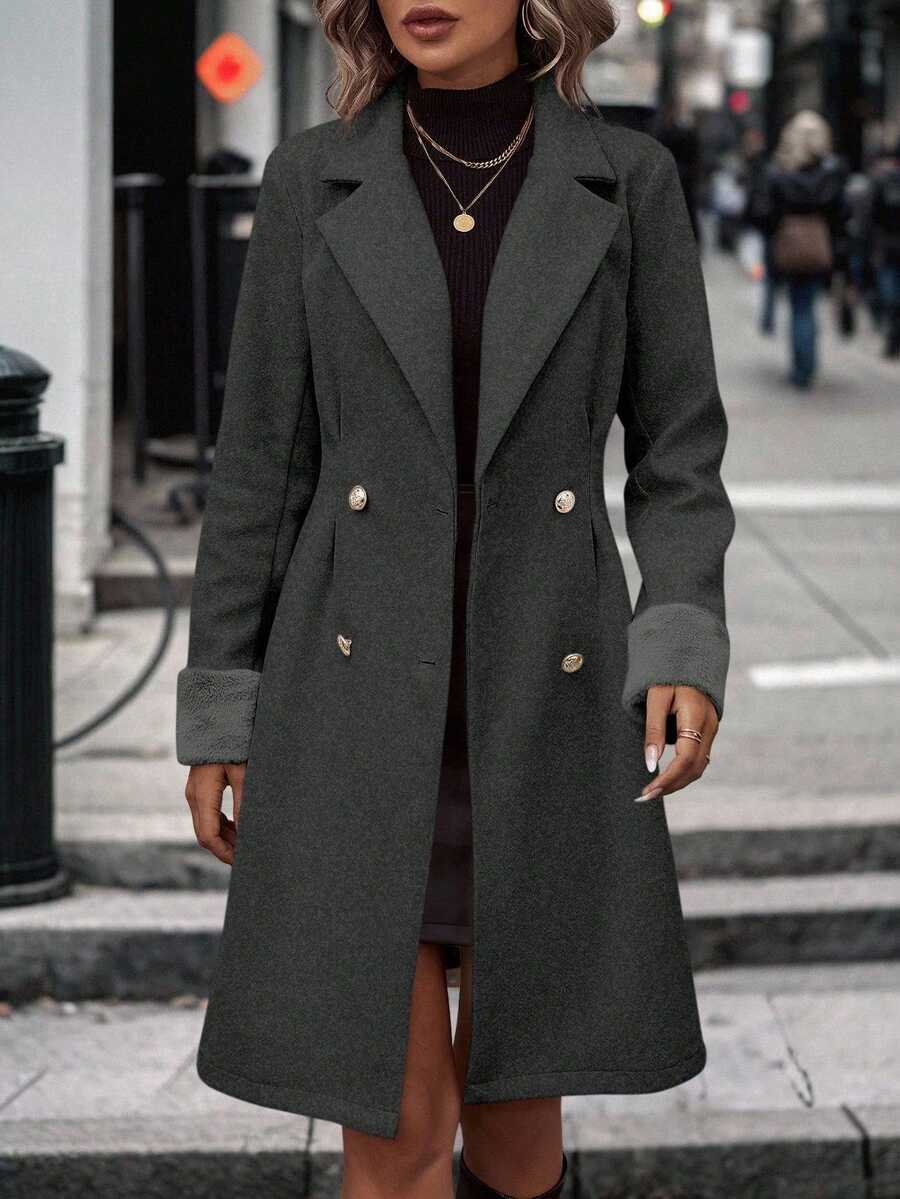 Lapel Double Breasted Overcoat