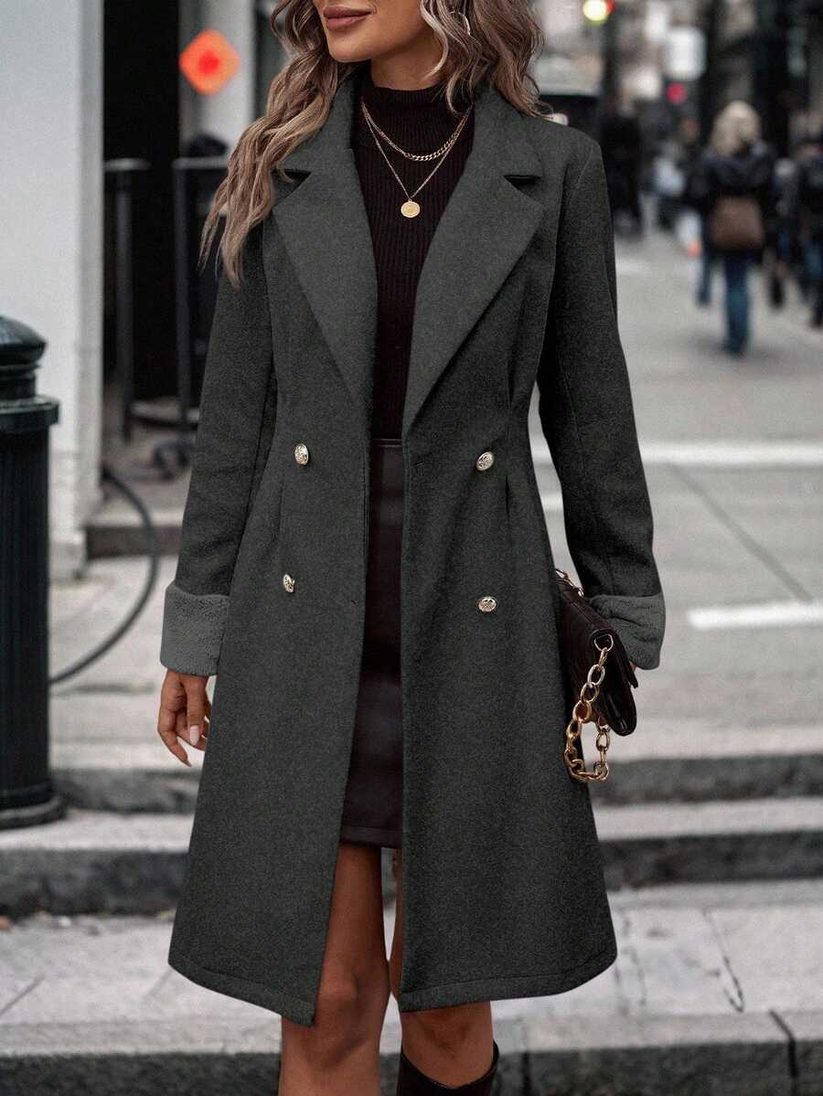 Lapel Double Breasted Overcoat