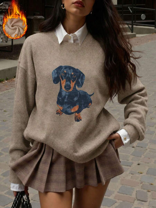 Drop Shoulder Pattern Knit Top