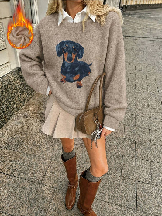 Drop Shoulder Pattern Knit Top