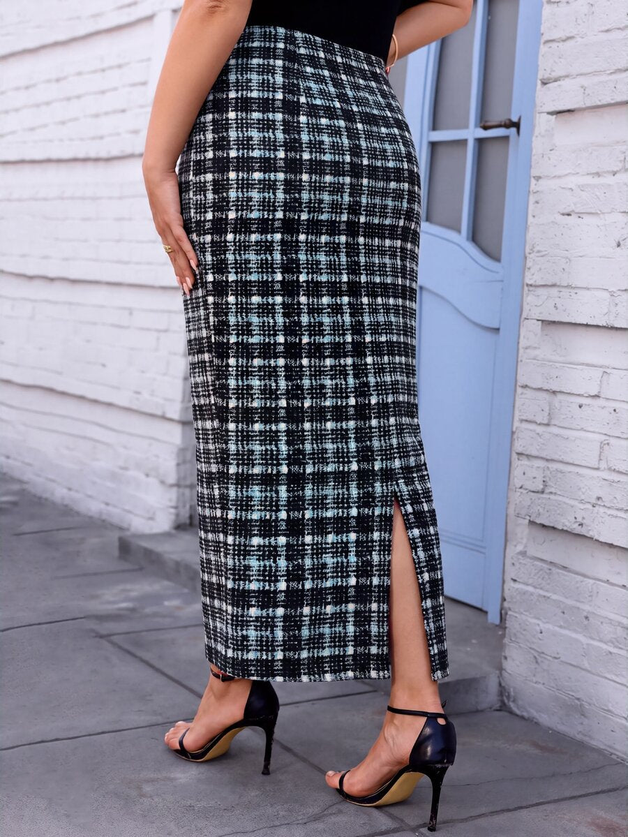 Plus Size Plaid Skirt