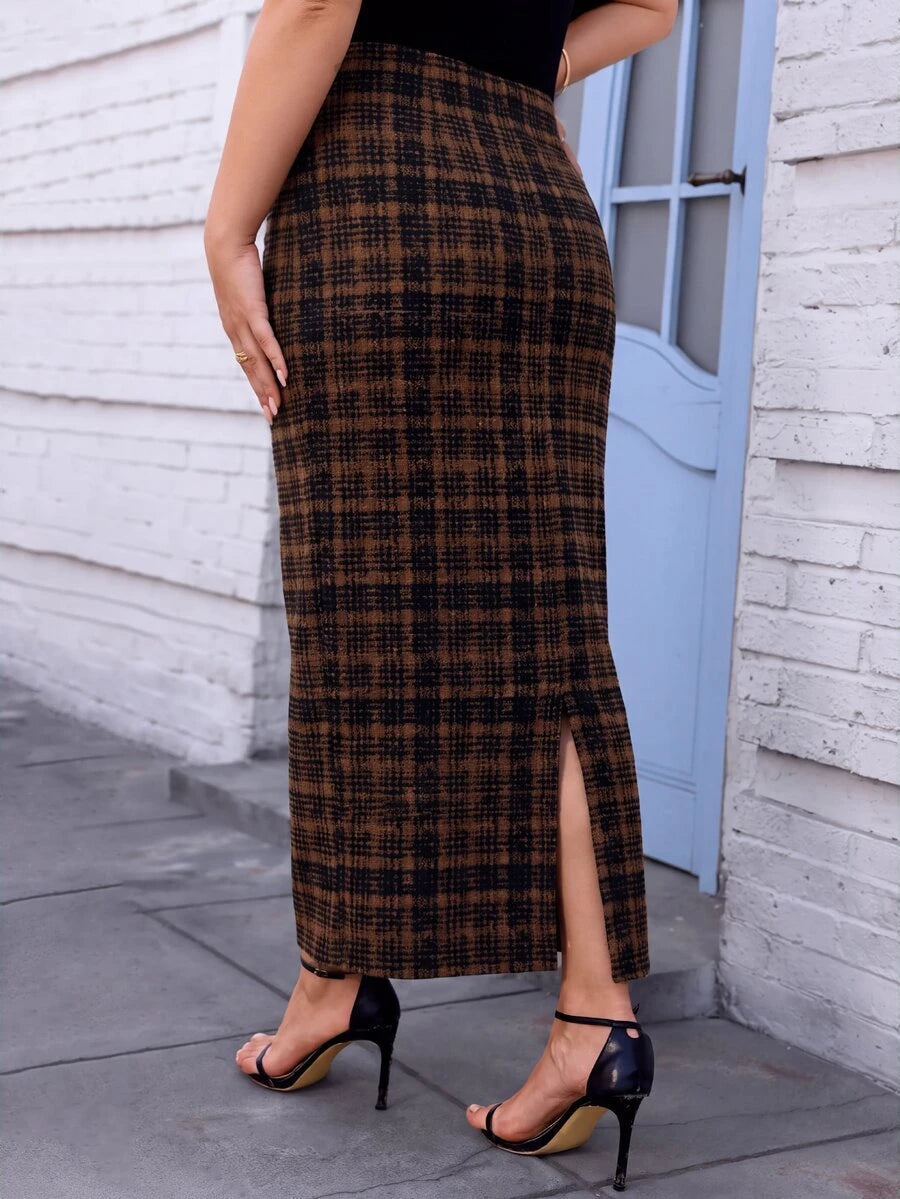 Plus Size Plaid Skirt