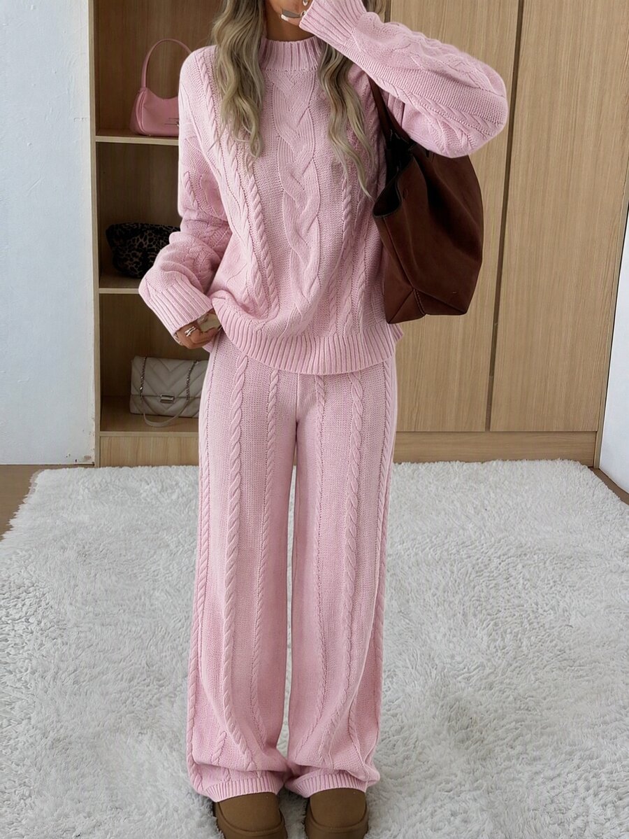 Cable Knit Sweater and Pants Set