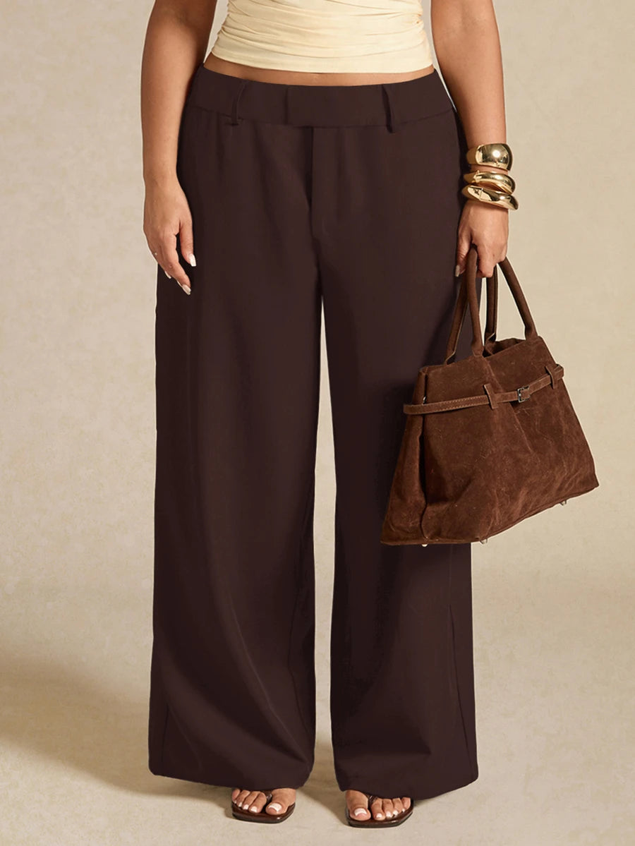 Plus Size Asymmetric Tailored Trousers