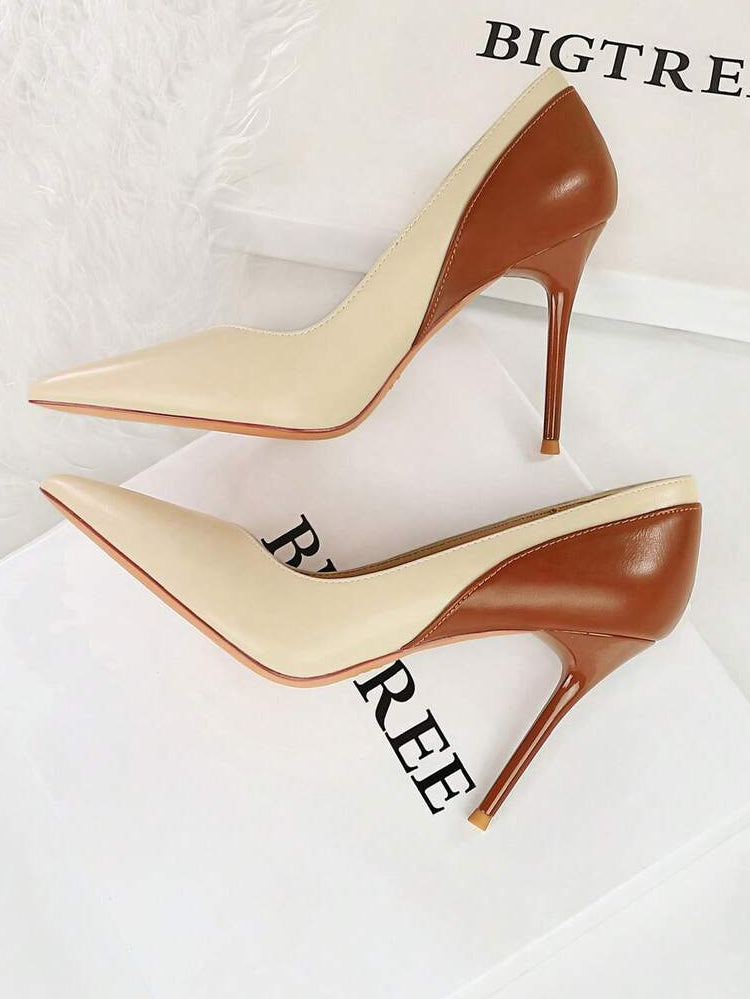 Pointed Toe Patent Stiletto Court Heels