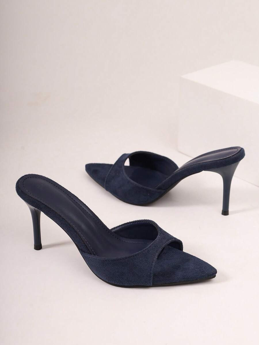 Pointed Toe Knot Stiletto Mules