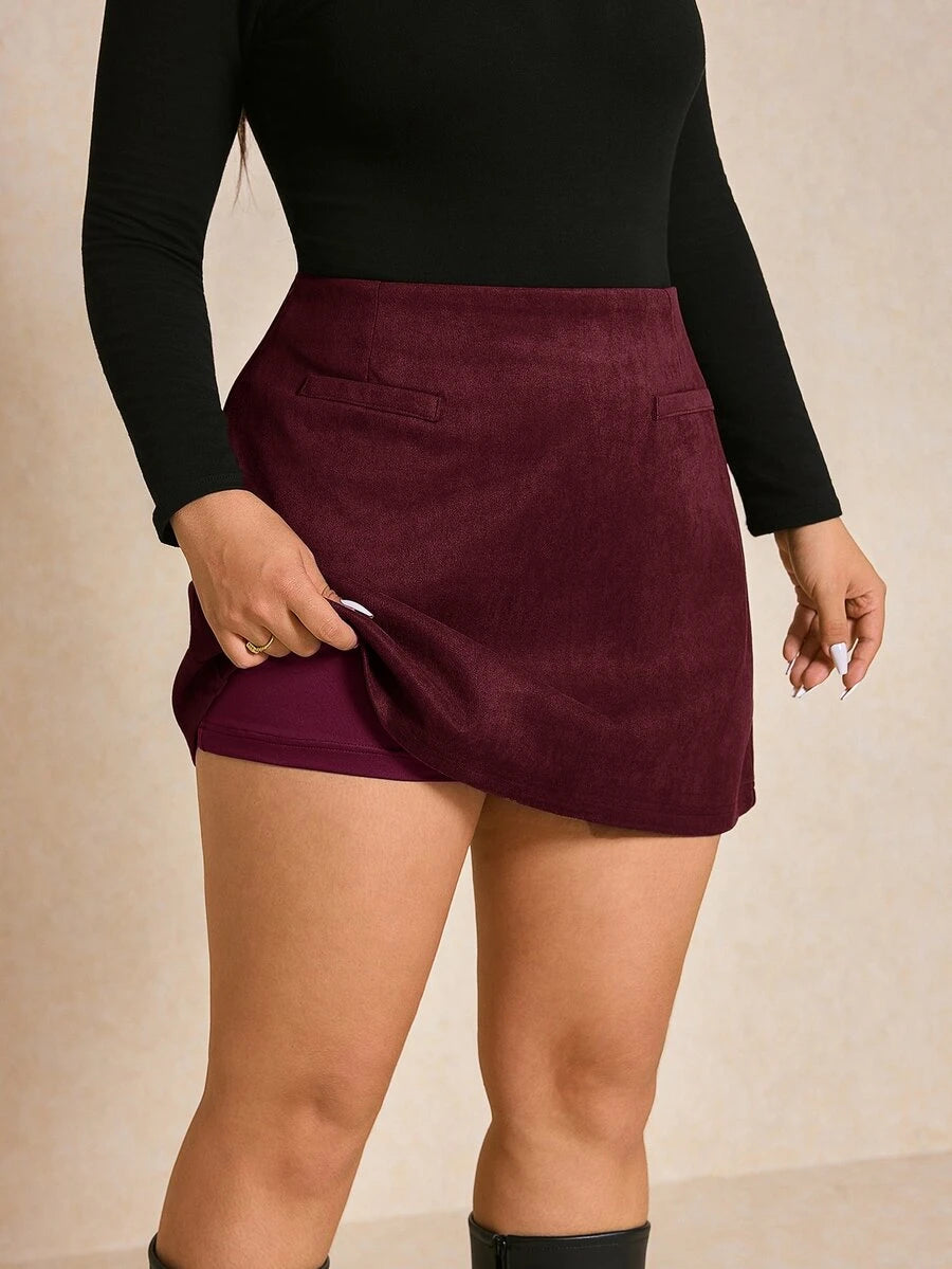 Plus Size Plaid Skort