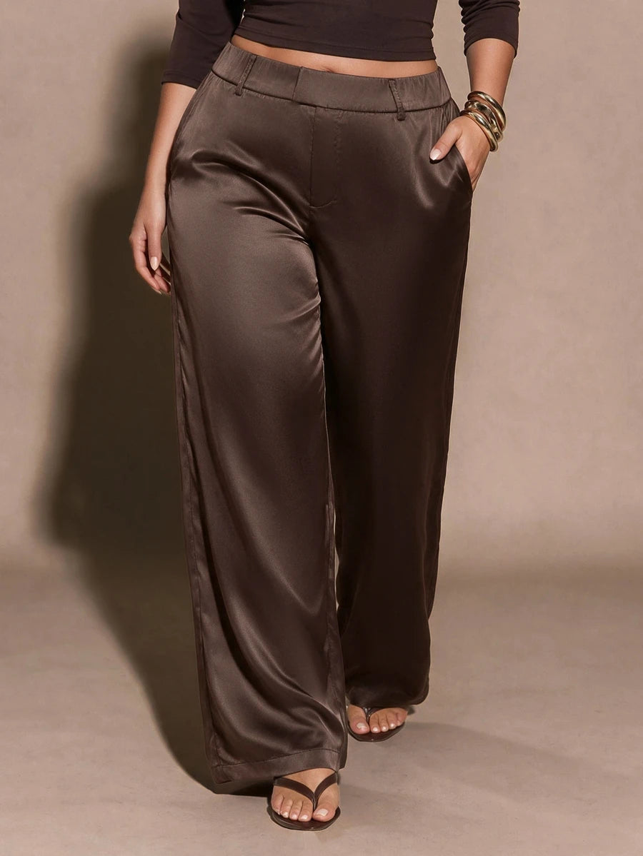 Plus Size Asymmetric Tailored Trousers