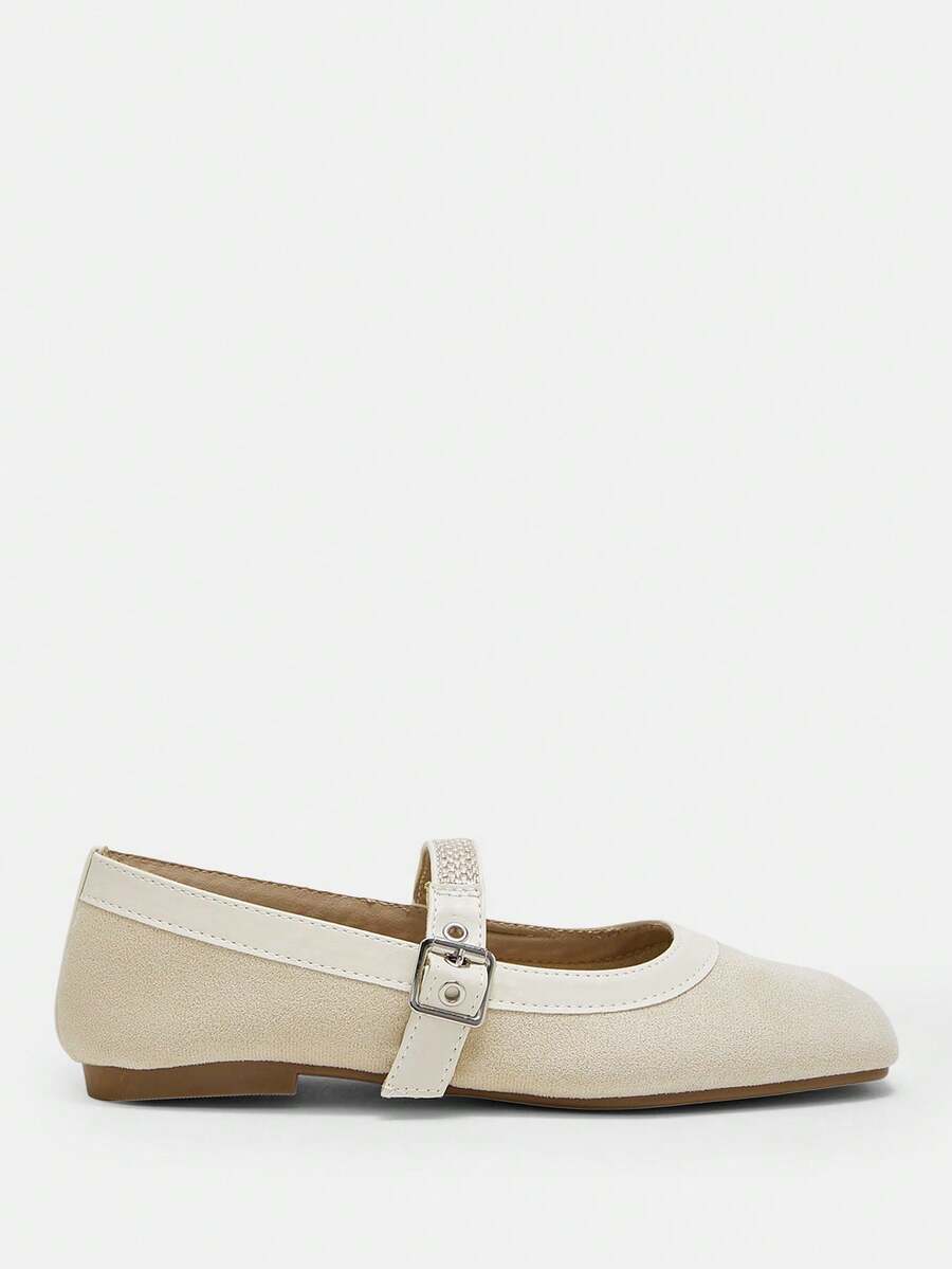Square Toe Mary Jane Ballet Flats