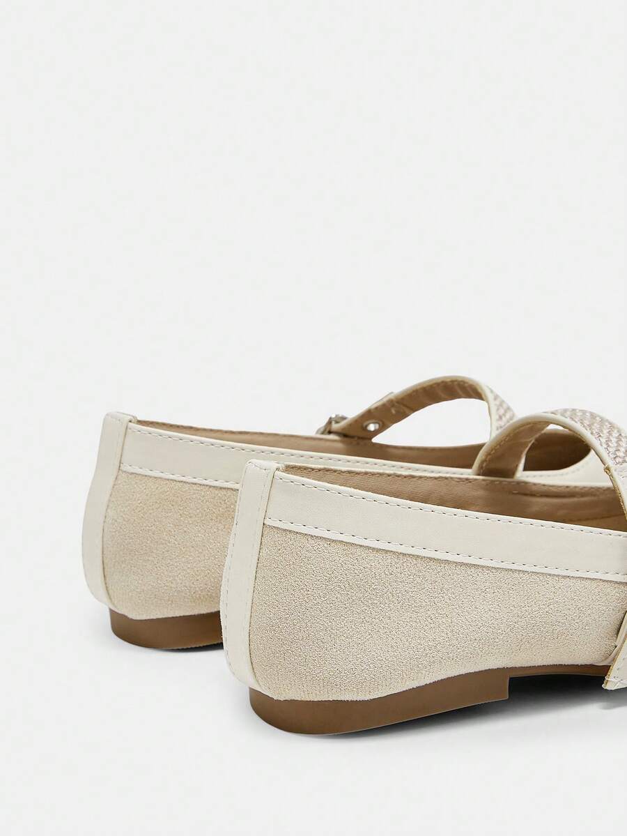 Square Toe Mary Jane Ballet Flats