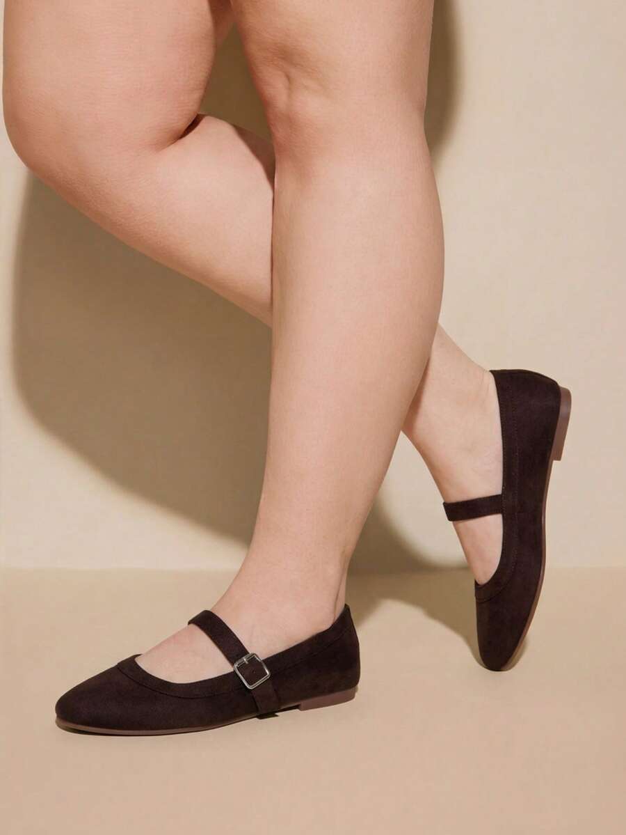 Square Toe Mary Jane Ballet Flats