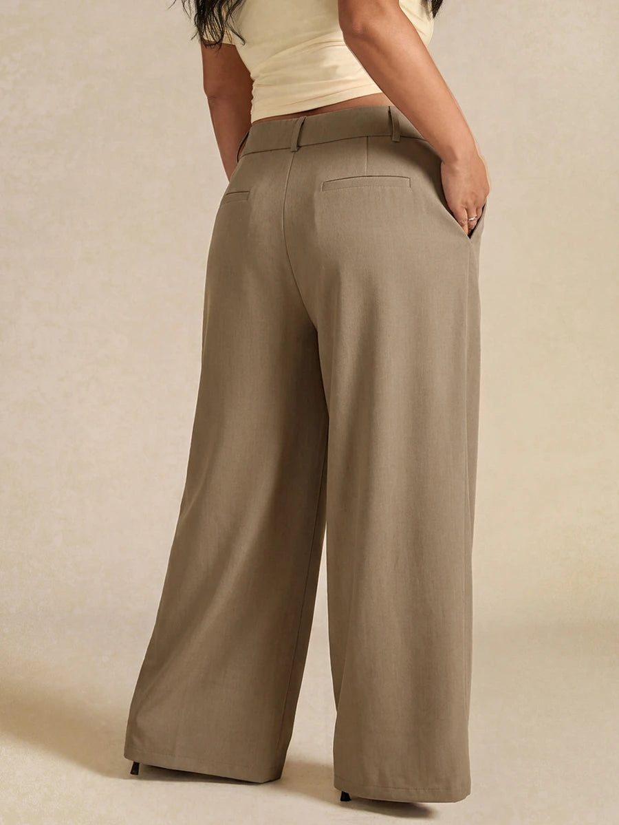 Plus Size Asymmetric Tailored Trousers