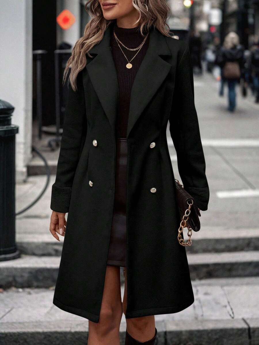 Lapel Double Breasted Overcoat
