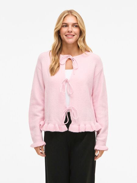 Tie Neck Knit Cardigan