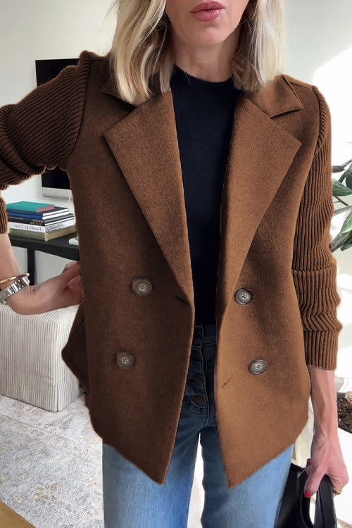 Double-Breasted Knit Blazer