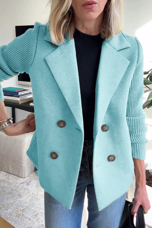 Double-Breasted Knit Blazer