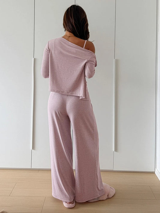 Lace Trim Camisole, Pants and Cardigan Set