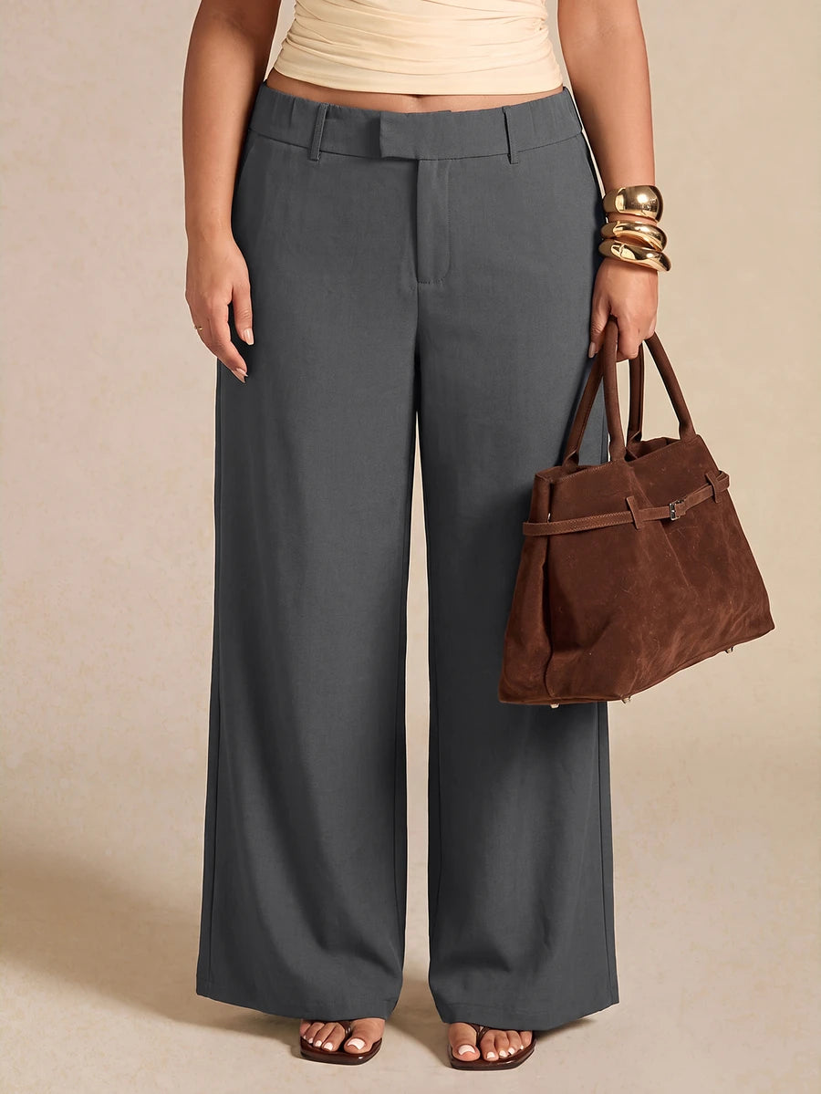 Plus Size Asymmetric Tailored Trousers