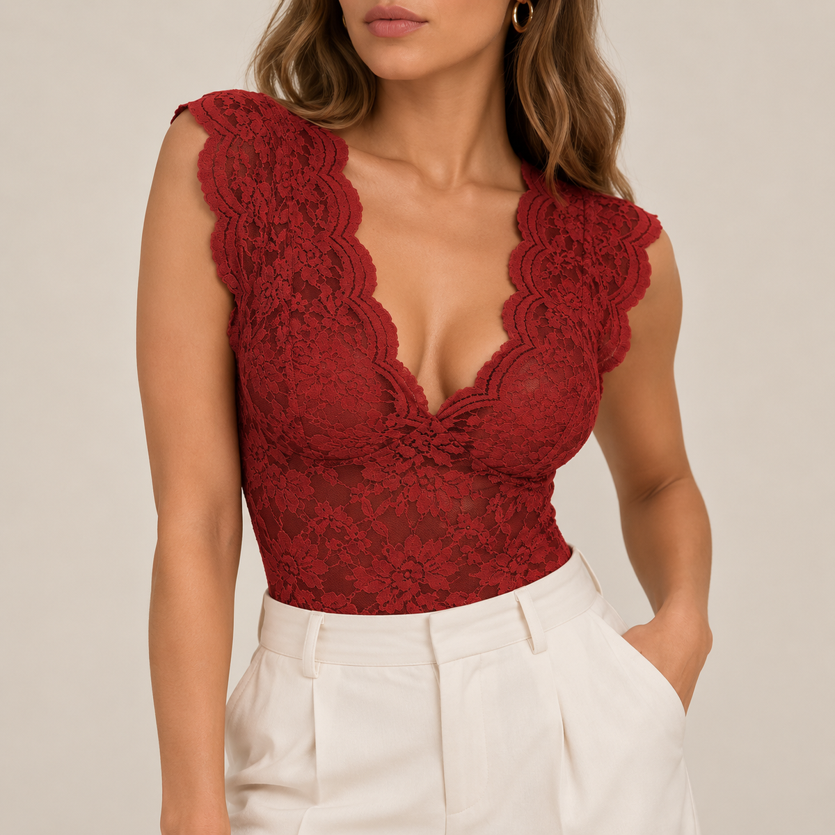 Sleeveless Lace Bodysuit