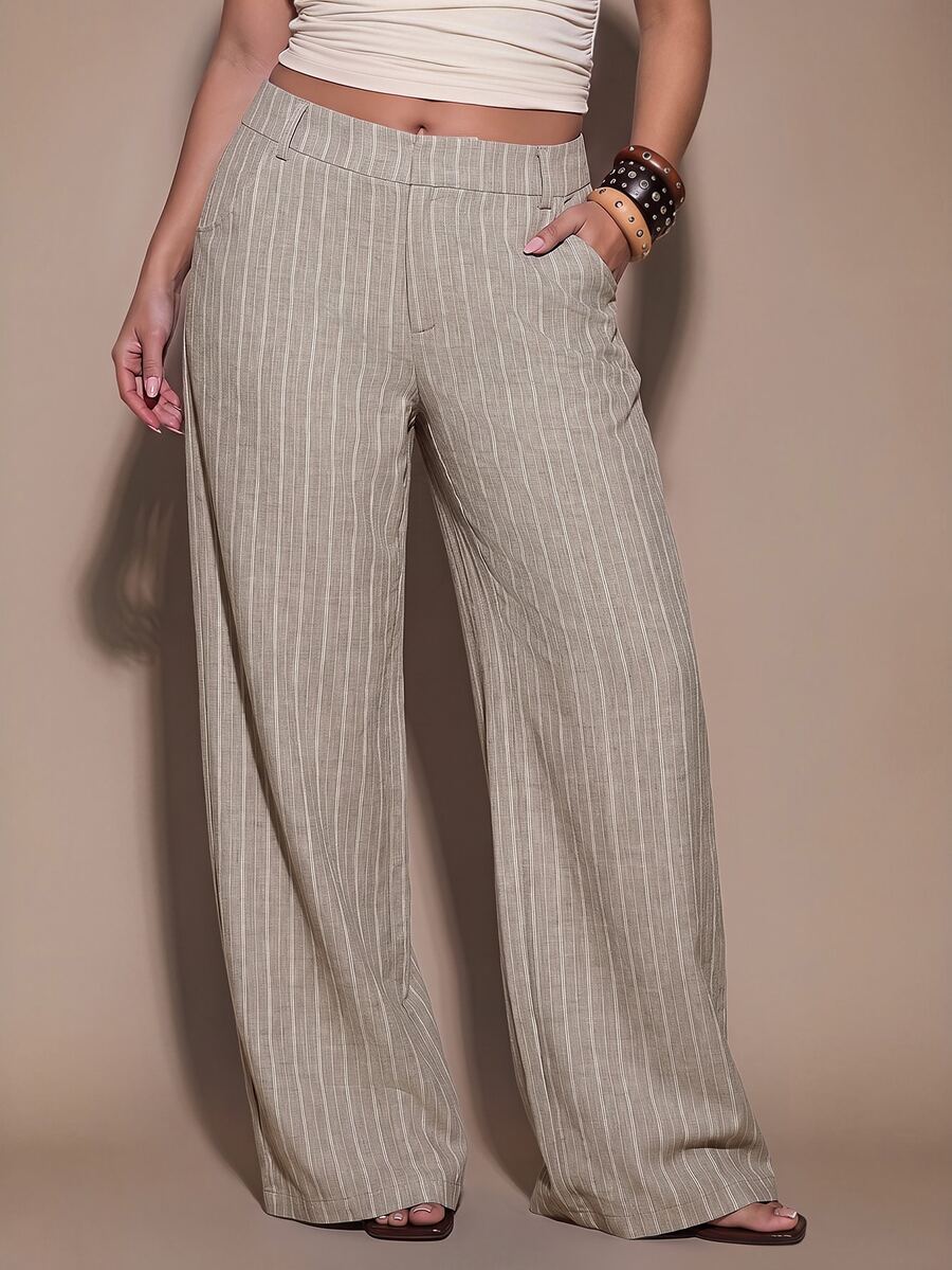 Plus Size Asymmetric Tailored Trousers