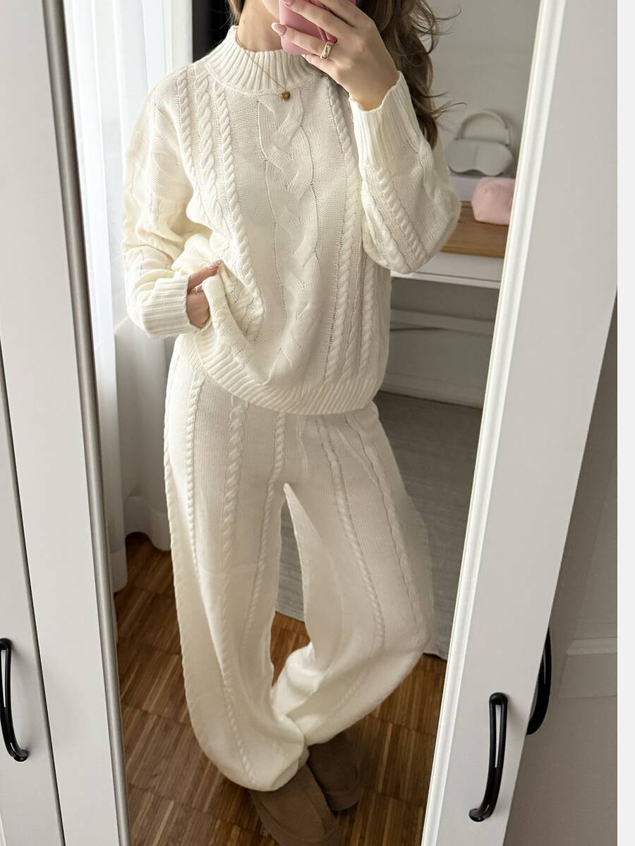 Cable Knit Sweater and Pants Set