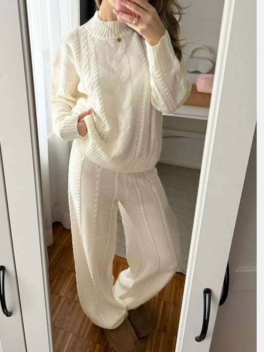 Cable Knit Sweater and Pants Set