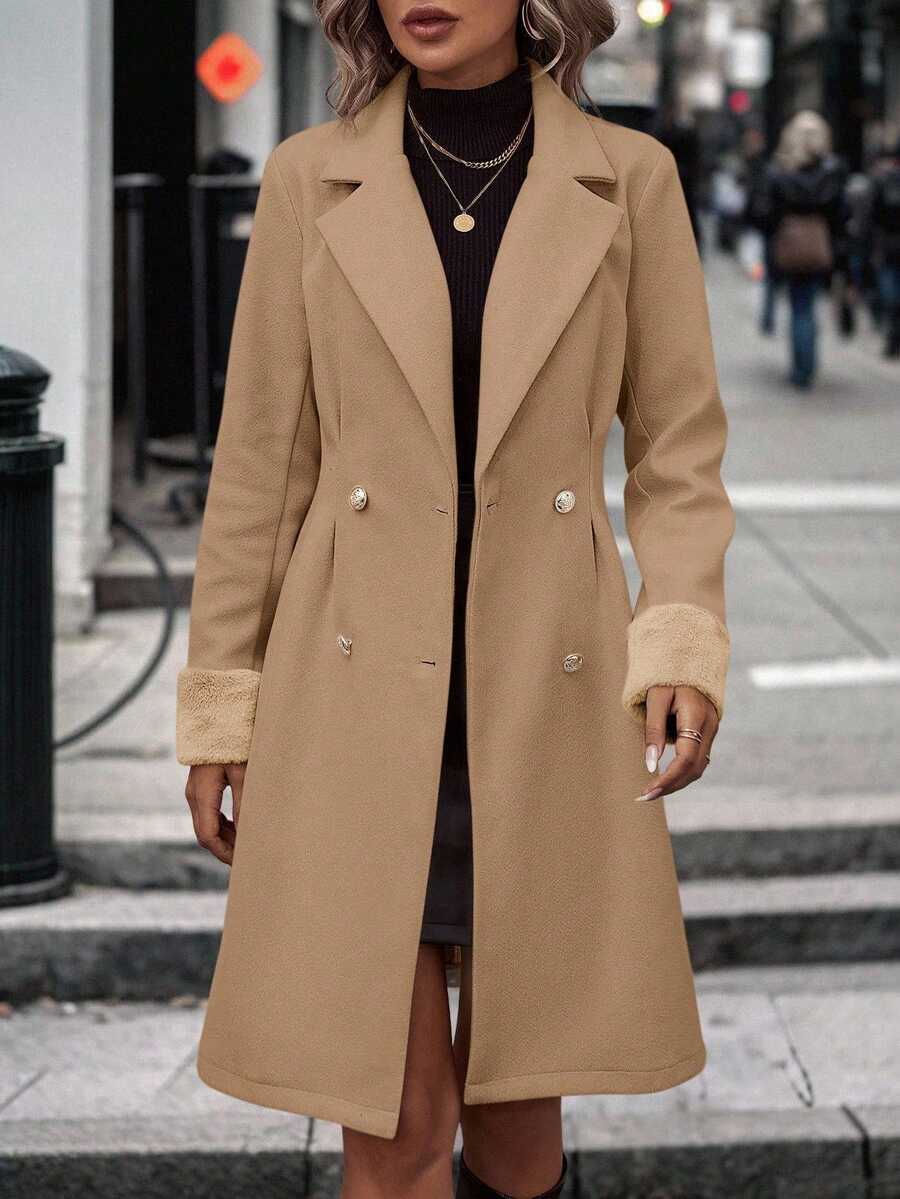 Lapel Double Breasted Overcoat