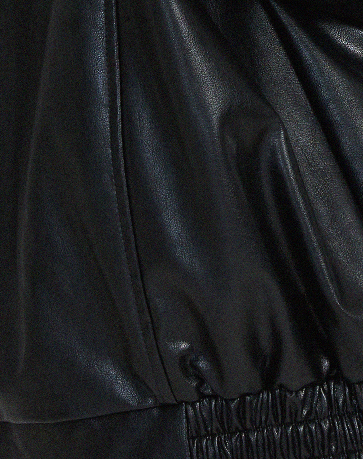 Leather Oversized Bomber Jacket