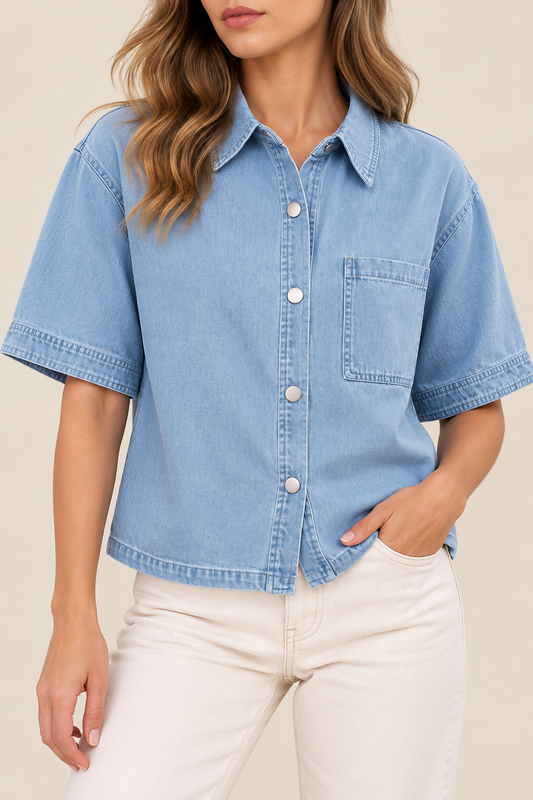 Light Denim Short Sleeve Shirt