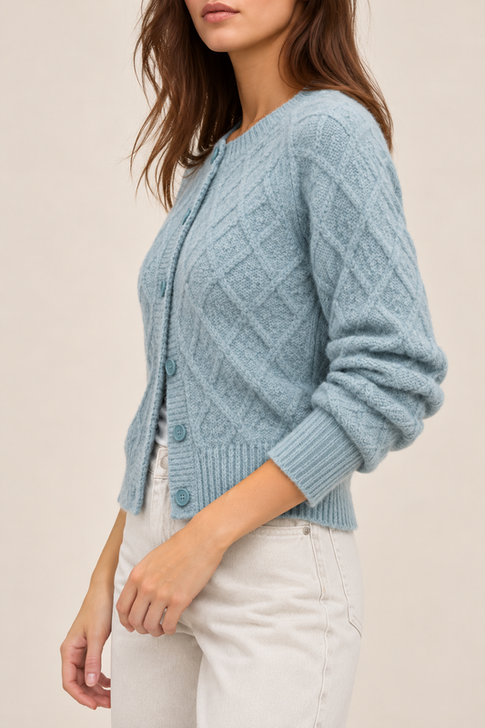 Cable Knit Raglan Cardigan