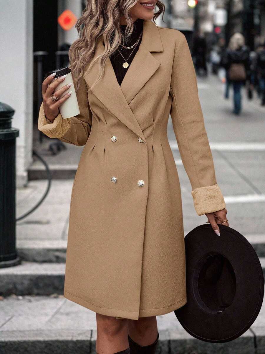 Lapel Double Breasted Overcoat