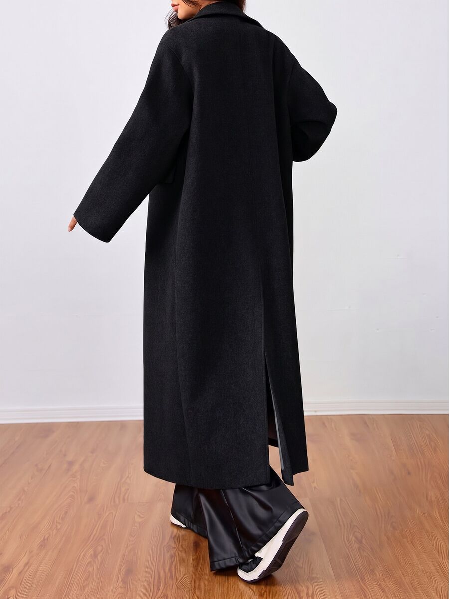 Double Breasted Lapel Long Overcoat