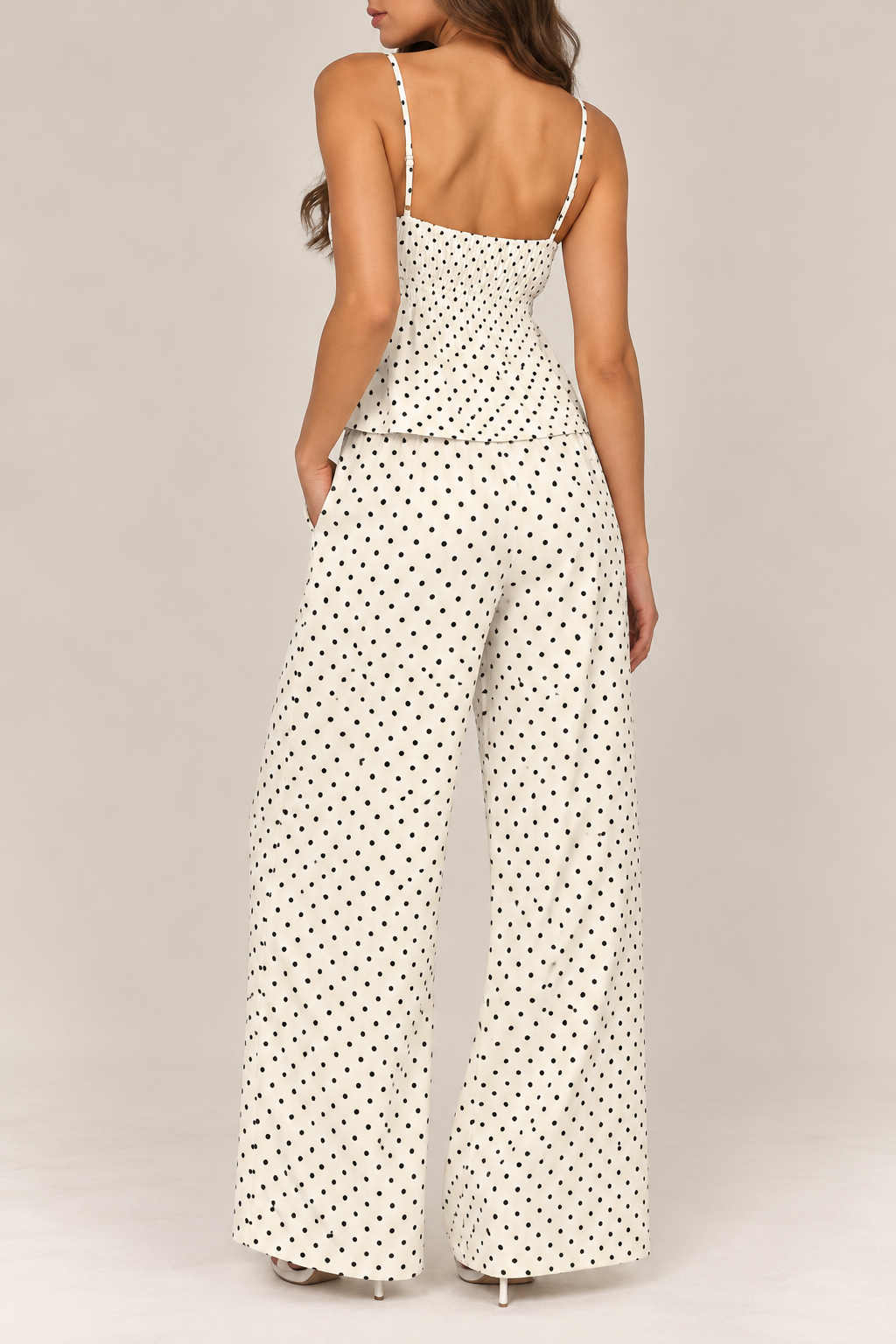 Striped Camisole and Wide Leg Pants Set