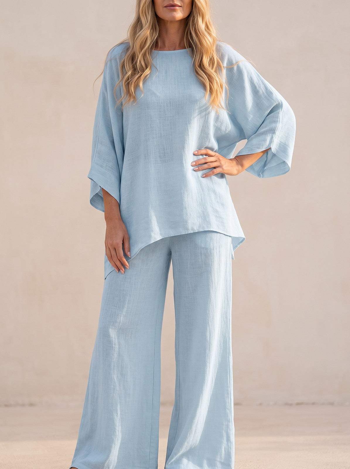 Batwing Sleeve Two Piece Pant Set