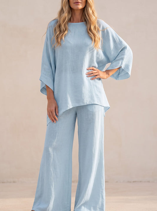 Batwing Sleeve Two Piece Pant Set