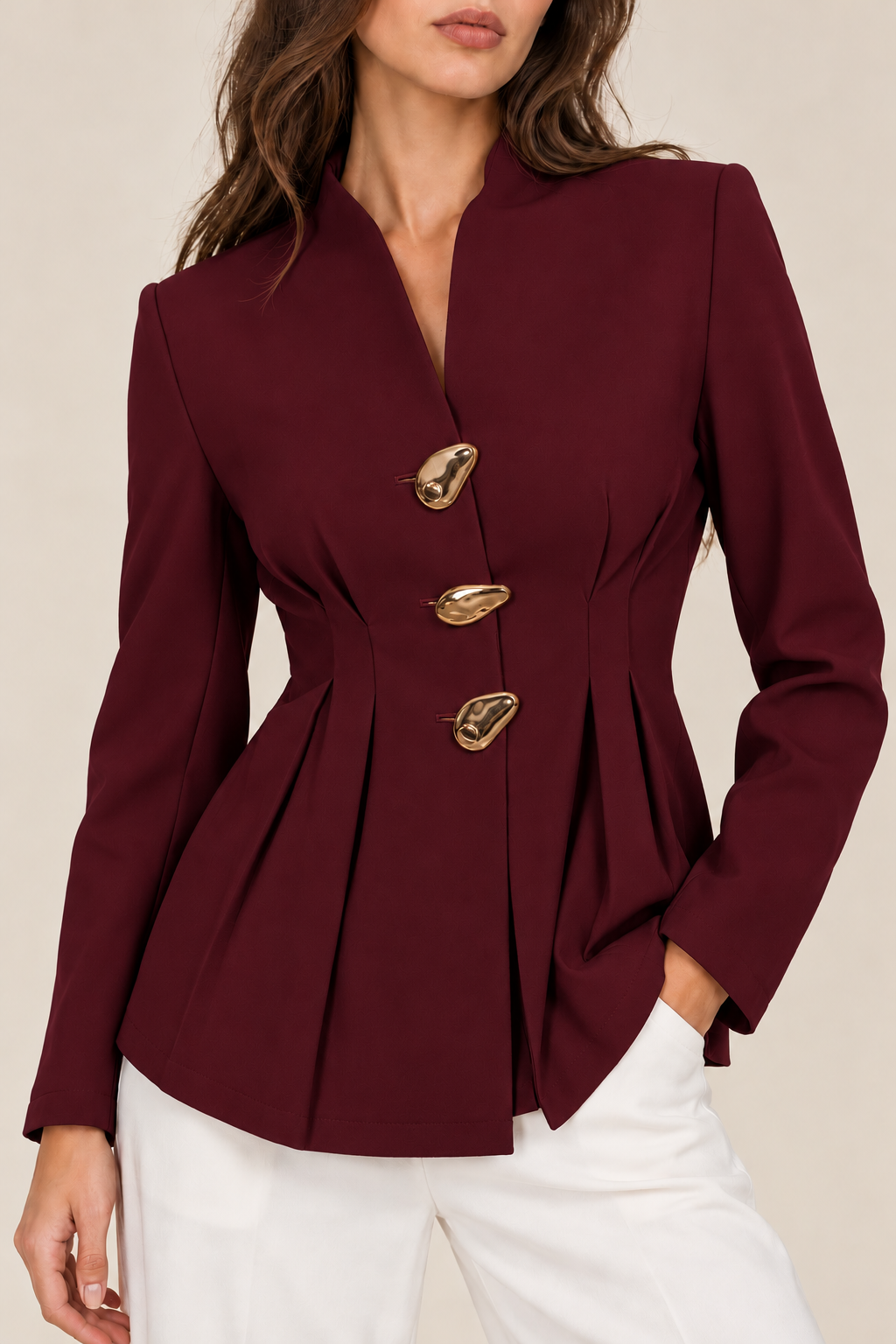 Single Breasted Cinched Waist Blazer