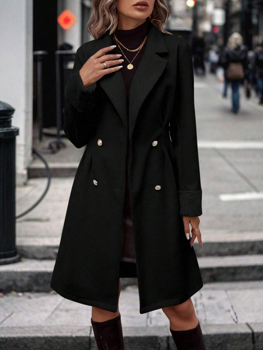 Lapel Double Breasted Overcoat