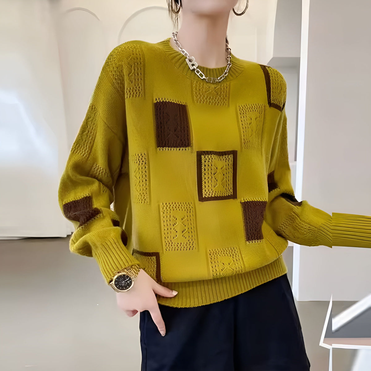 Printed Soft Knit Sweater