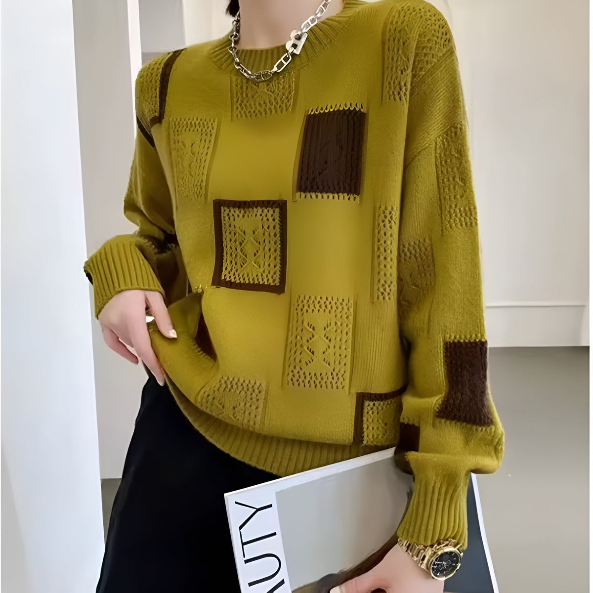 Printed Soft Knit Sweater